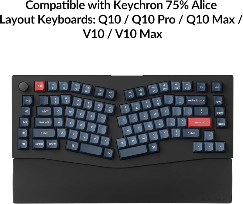 Keychron Black Silicone Wrist & Palm Rest, 14.96" for 75% Alice Layout Mechanical Keyboards (Q10 / Q10 Pro / Q10 Max / V10 / V10 Max) – Full Honeycomb Anti-Slip Base, Smooth and Soft Typing Support - Image 2